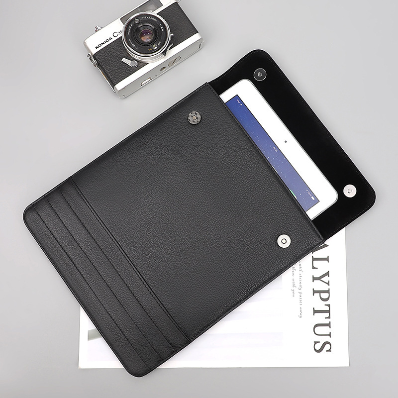 Túi đựng iPad 9.7 inch bằng da bò thật chống nước, túi cầm tay đựng máy tính bảng tiện lợi