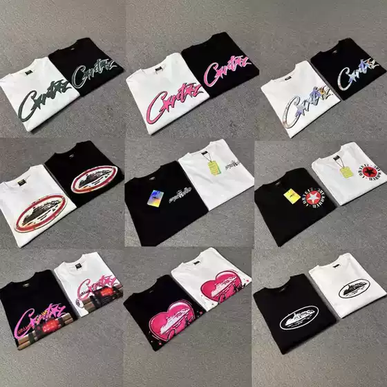 240g Corteiz Alcatraz Series T-Shirt Short-Sleeved Letter Logo Printing Men's and Women's Double Yarn Fashion Short-Sleeved Trend