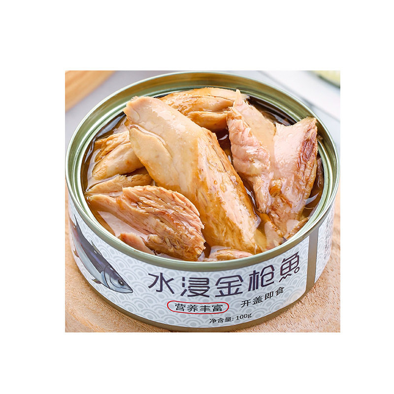 Canned Tuna Ready-To-Eat Fitness Meal Replacement Oil Soaked in Water and Tuna Light Fish Cooked Food Salad Sushi Seafood