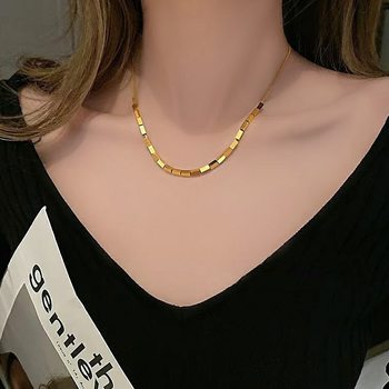 Cross-Border Hot-Selling European and American Design Snake Bone Chain Necklace for Women, Summer Ins Fashion Light Luxury Niche Clavicle Chain