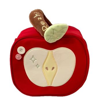Red Apple Cosmetic Bag Large Capacity Cute Skin Care Product Storage Bag Women's Portable Portable Partition Storage Toiletry Bag
