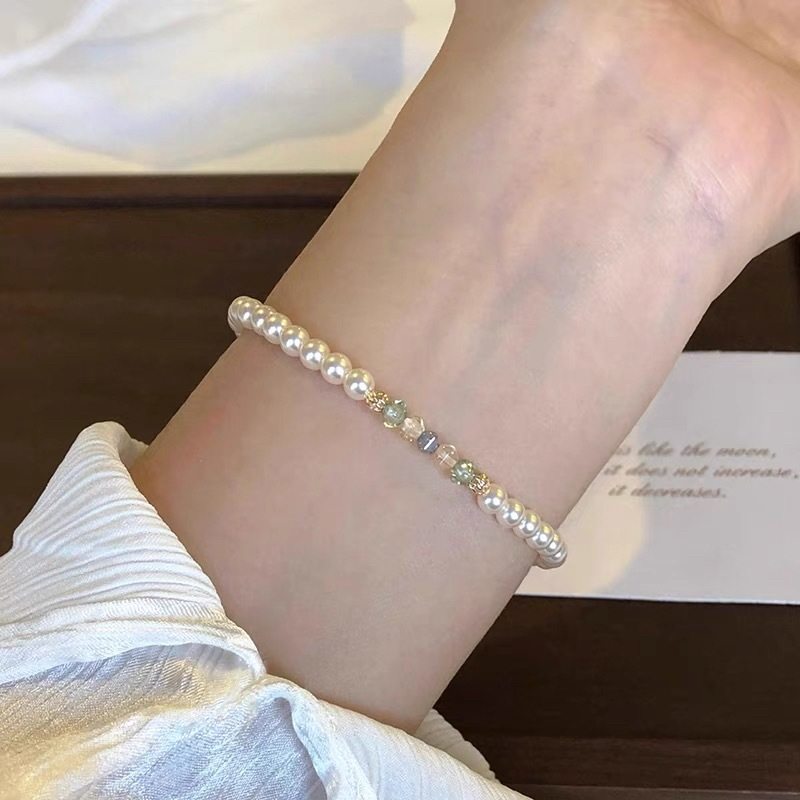 Color Beaded Pearl Bracelet Simple Light Luxury Elegant Niche High-end Design Bracelet 2024 New Explosions Trendy