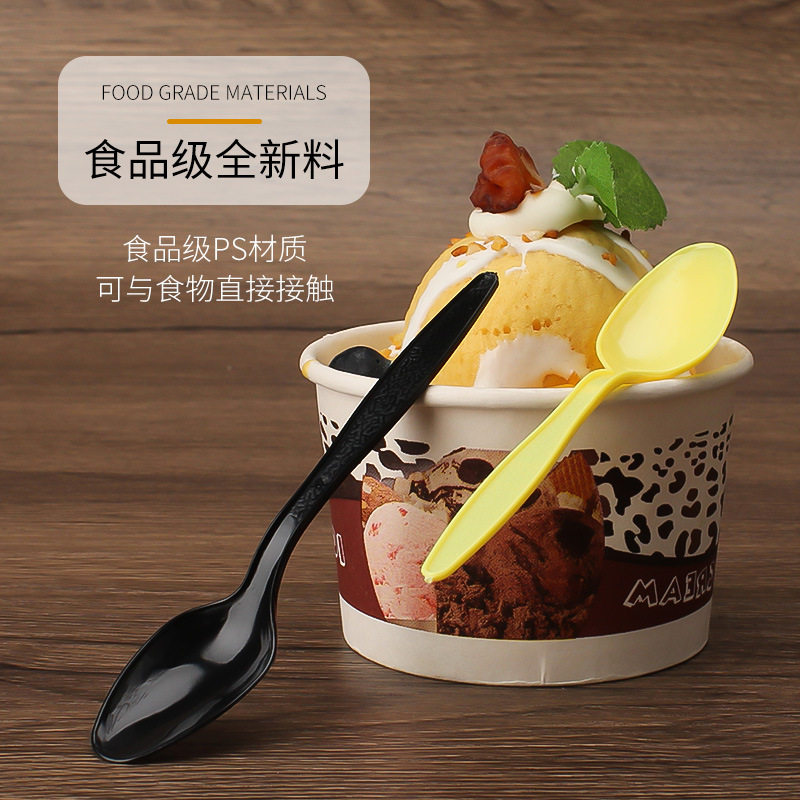Disposable Spoon Thickened Plastic Small Spoon DS2 Yogurt Dessert Spoon Take-out Packing Fast Food Spoon Transparent DS1 Big Soup
