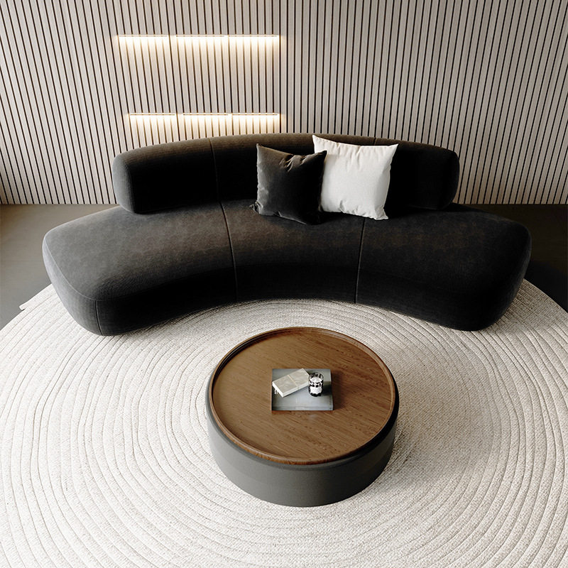 厂家定制现代风弧形沙发民宿酒店洽谈沙发服装店办公室会客厅沙发