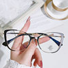 Anti-blue Light Retro Cat's Eye Glasses Frame New All-match European and American Metal Fashionable Glasses Frame Premium Sense