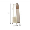 Cream-Style Full-Length Mirror, Rotating Dressing Mirror, Fitting Mirror, Mobile Floor-Standing Clothes Rack, Floor Mirror, Integrated Coat Rack