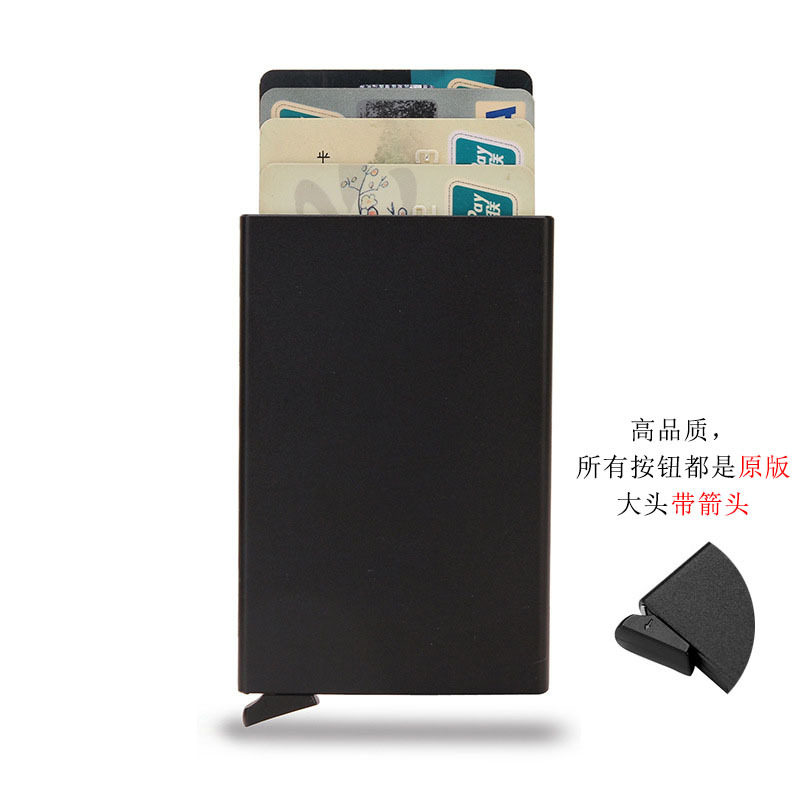 Cross-Border Hot-Selling Aluminum Alloy Metal Card Box Lycra Cloth Expansion Card Holder Men's Wallet Rfid Smart Anti-Theft Brush