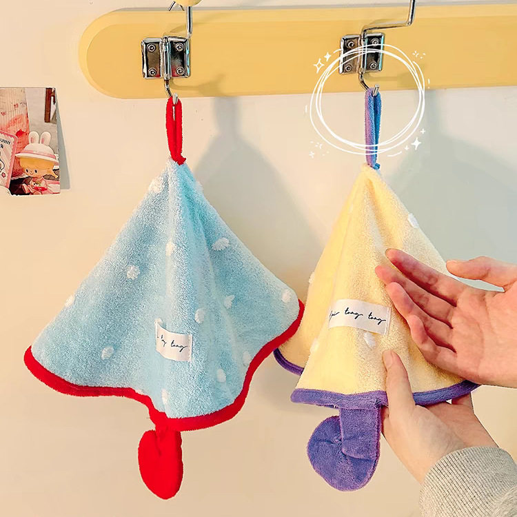 Cross-Border Supply Small Umbrella Hand Towel Hanging Towel Absorbent Thickened Household Kitchen Rag Bathroom Gift