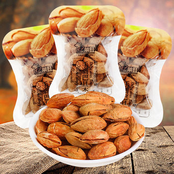 Free shipping yilaiwang almond hand-peeled almond wood independent packaging bag gift nut fried snack gift bag