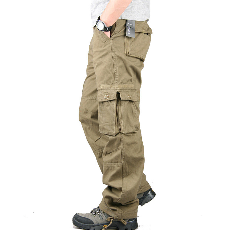 新款厚款织带款长裤休闲裤 全棉宽松加肥加大工装裤男裤舒适