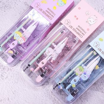 New 93249 Compasses Cartoon Tuanzi Family Activity Pencil Student Drawing Tool Compasses Set