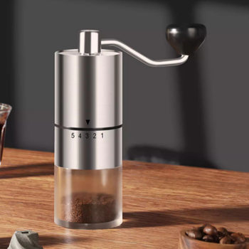 Hand-Crank Portable Coffee Grinder Stainless Steel Burr Grinder with Adjustable Settings