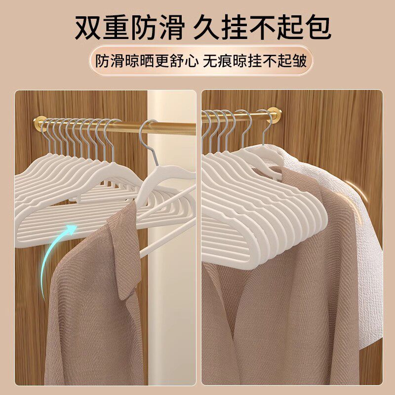 Household Non-Slip Flocked Clothes Hanger Household Clothes Hanging Organizer Shoulder Corner Non-Marking Non-Slip Clothes Hanging Storage Special Clothing Store