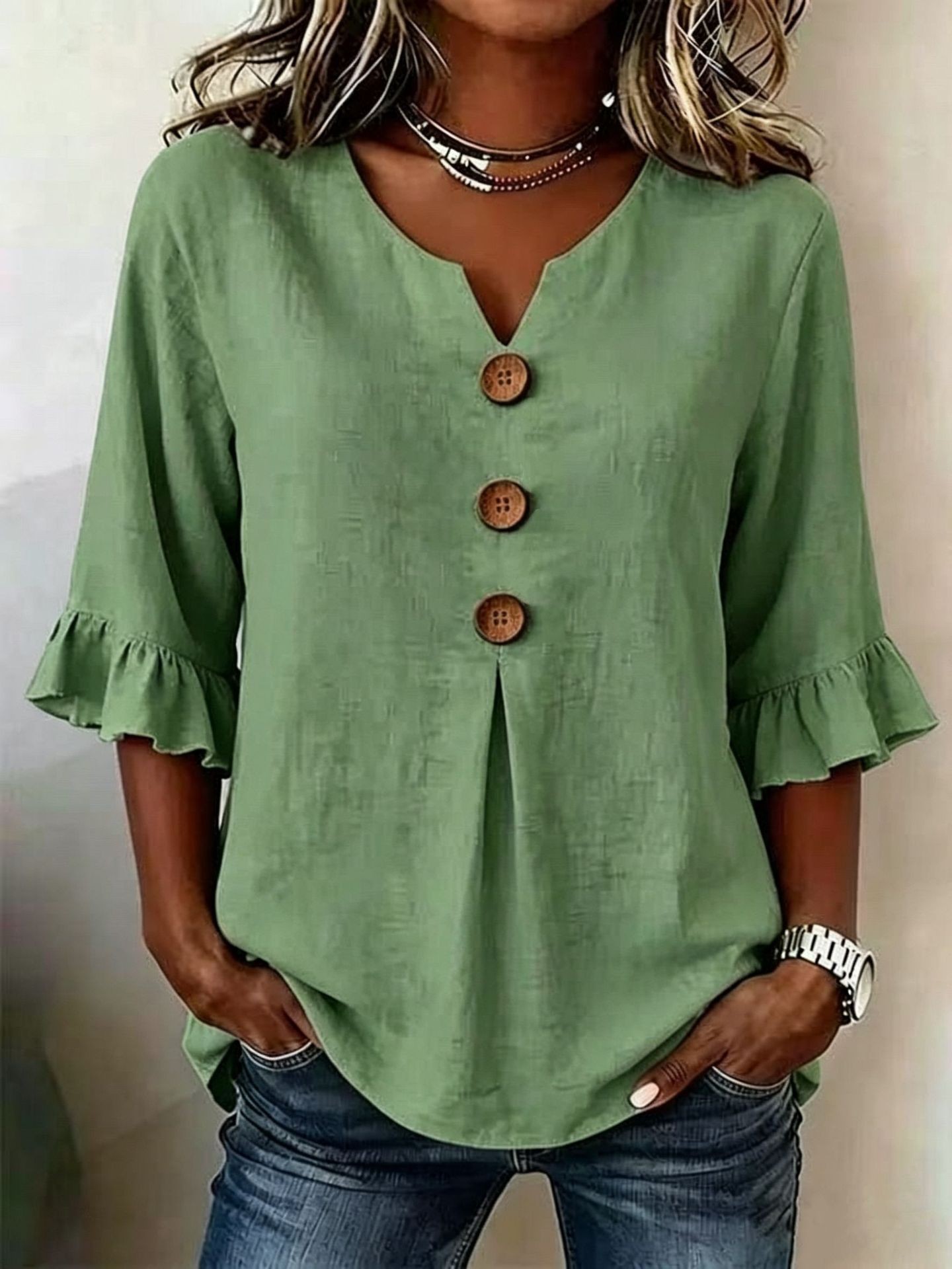 Womens V Neck Ruffle Sleeve Dress Comfortable Elegant Design Summer Casual Wear Wholesale Available