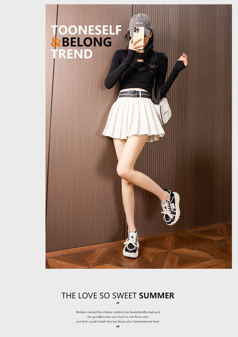 Giày sneaker nữ chạy bộ mesh thoáng mũi tròn dây buộc — Gạo trắng, Tối chi tiết 11