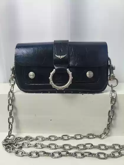 French Design Zv Classic Rivet Circle Design Simple and Versatile Mini Bag Cross-Border Chest Bag Crossbody Bag