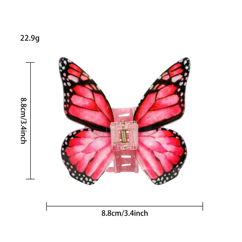 跨境超好看仿镇蝴蝶抓夹女高级感半扎发醋酸发夹后脑勺鲨鱼夹头饰