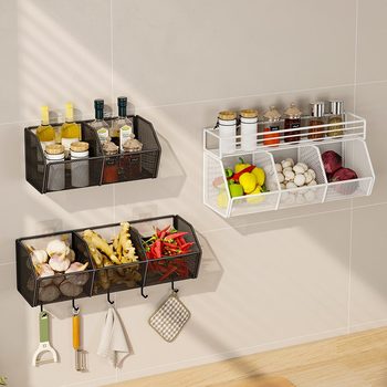 Garlic and Ginger Storage Basket Kitchen Garlic Wall Hanging Storage Basket Ginger Garlic Storage Rack Artifact Scallion Ginger Garlic Storage Box