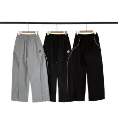 European and American Trendy Brand Bp Micro-Label Letter Embroidered Reflective Strips Casual Sports Pants for Men and Women High Street Motorcycle Style Pants