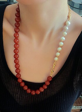 不规则异形珍珠百搭万能延长链轻奢级感天然巴洛克DIY饰品配件