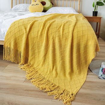 Knitted Blanket Class A European Style Homestay Sofa Blanket Solid Color Four Seasons Blanket Sofa Blanket Office Light Luxury Nap Blanket