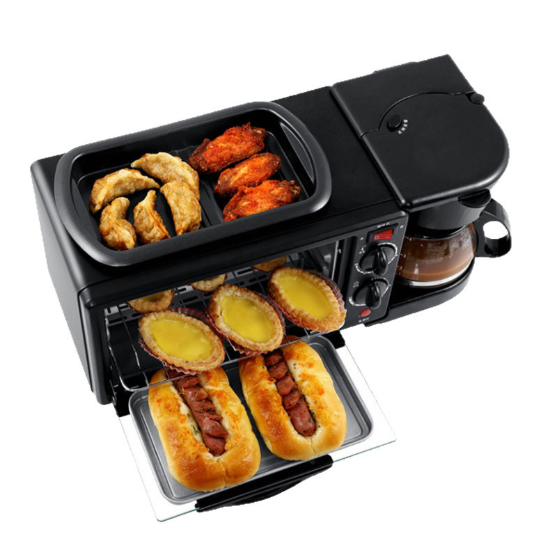 Three-In-One Breakfast Machine Fried Coffee Electric Oven Factory Foreign Trade Export Multi-Function Electric Oven
