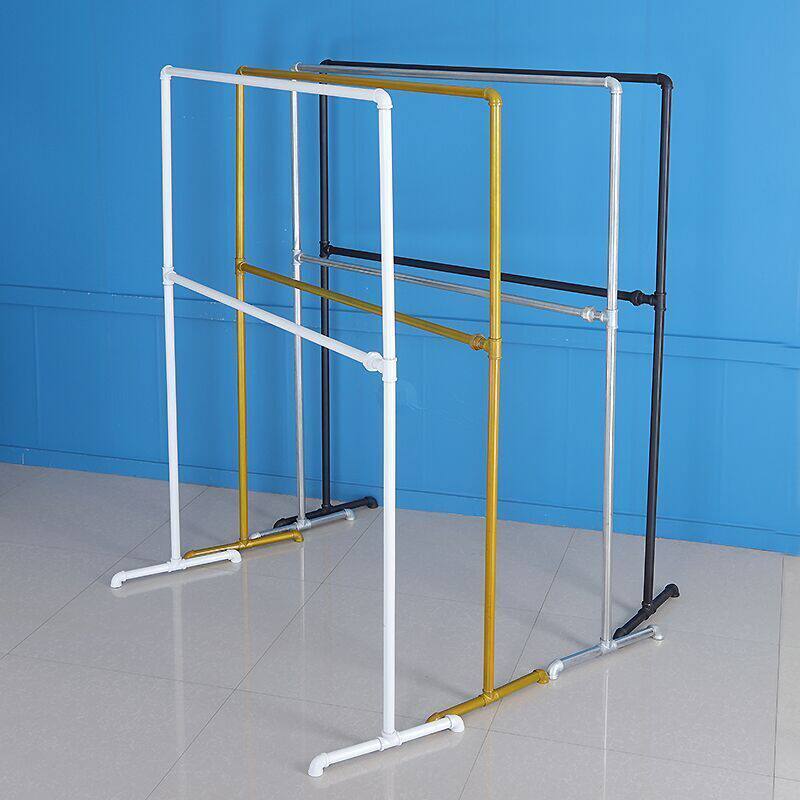 Thickened Water Pipe Clothes Hanger Clothing Display Rack Double-Layer Iron Floor Rack Retro Gantry Rack Clothing Store Display Rack