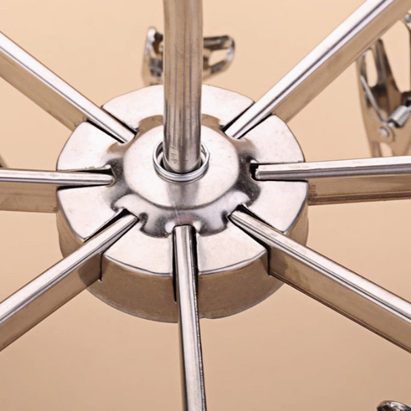 [122 Selection]Stainless Steel 20-Clip Clothes Hanger, Sock Drying Rack, Multifunctional Foldable for Balcony and Student Dormitory