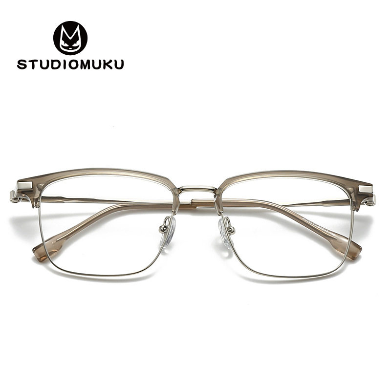 STUDIOMUKU wooden cool glasses eyebrows myopia glasses frame female round face sven scum male glasses frame Korean style