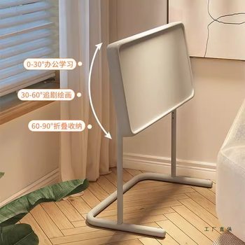 Bedside Table Movable Folding Computer Table Adjustable Desk Dormitory Bedroom Small Desk with Wheels Living Room Sofa Side Table