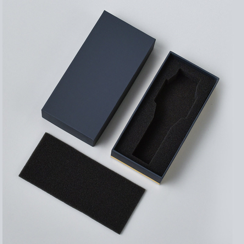 in stock Touch Paper Watch Box Rectangular Upper and Lower Cover Watch Band Box with Sponge Keychain Digital Gift Box Customization