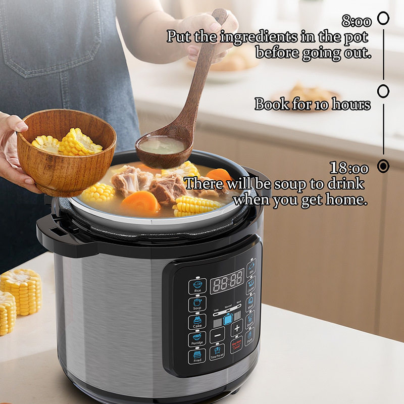 6L Electric Pressure Cooker for Home Use, 1000W Stainless Steel Rice Cooker, Cross-Border 110V/220V, One-Piece Drop Shipping Rice Cooker