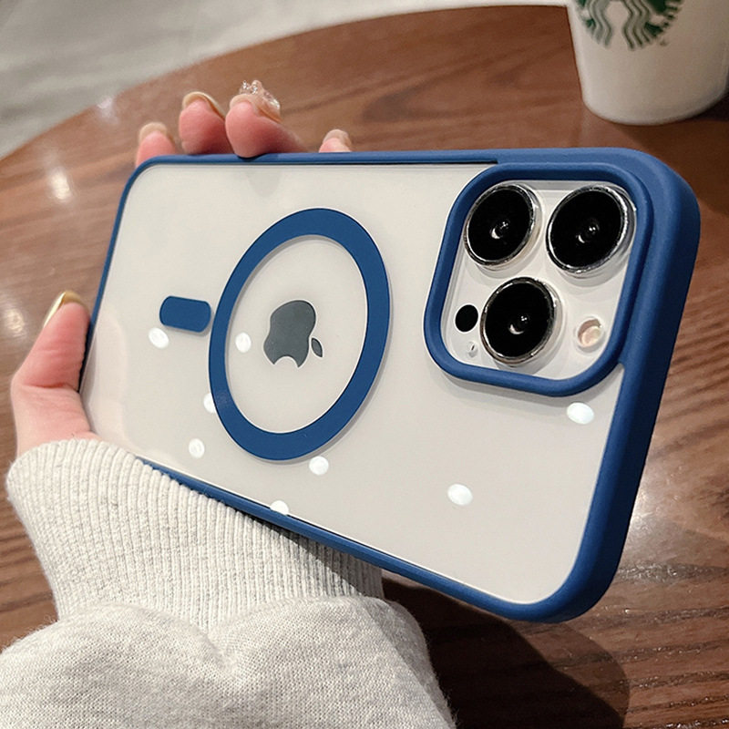 Suitable for iPhone 17 Phone Case, Magnetic Transparent Apple 17 Pro Max Matte Skin-Feel 16 Acrylic Protective Case