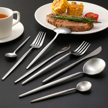 Portuguese Stainless Steel Knife, Fork and Spoon Set Household Western-style Tableware Two-piece Set ins Plate Steak Knife, Fork and Spoon