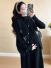 Maternity Wear Autumn and Winter Fashion 2025 Cardigan Sweater Slimming Base Knit Dress Two-Piece Set for Pregnant Women