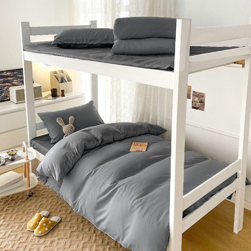 Simple Student Dormitory Six-Piece Set School Bedding Dormitory Bedding Washed Cotton Sheets Three-Piece Set