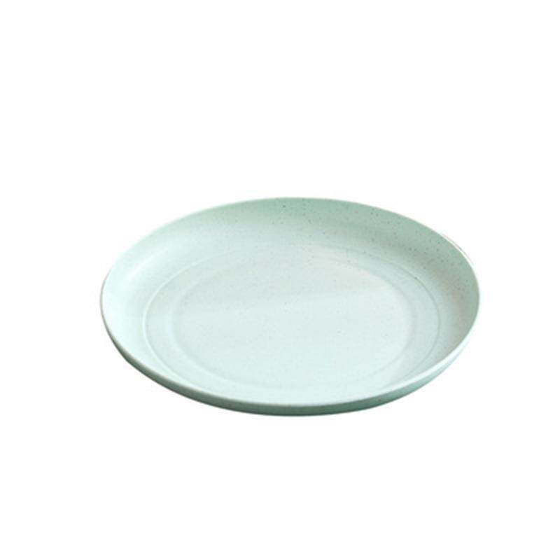 Wheat Straw Japanese 23cm Dinner Plate Household Steak Dessert Plate Family Student Salad Fruit and Vegetable Large Plate Wholesale
