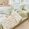 New Style Fitted Sheet Four-Piece Set, Fresh and Thickened Brushed Bed Sheet Duvet Cover Dormitory Cartoon Three-Piece Set Gift Wholesale