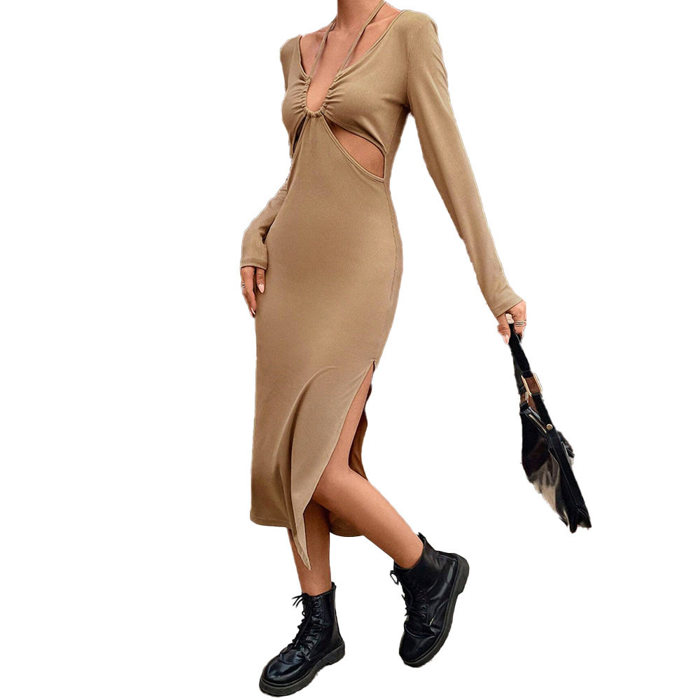 Bodycon Long Sleeve Dress Sexy Hollow Out Design Elegant Spring Summer Fashion for Women Wholesale Available