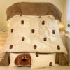 Category a Maternal and Infant Grade Thickeneded Milk Velvet Four-Piece Set Cute Cartoon Coral Velvet Three-Piece Set Winter Warm Velvet Quilt Cover
