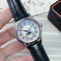 Stainless steel with white dial