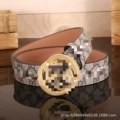 Cloth patterned apricot GG gold buckle