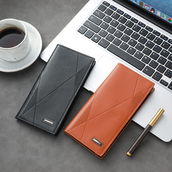 Cross-Border Men's Wallet, Youth Thin Soft Leather Wallet, Large Capacity, Multiple Card Slots, Fashionable Long Wallet, Wear-Resistant Credit Card Holder