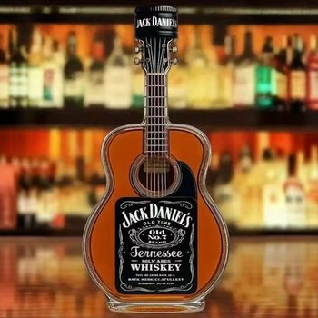 Guitar-Shaped Glass Wine Bottle, Old Bar Club Whiskey Bottle, High Borosilicate Glass Guitar Decanter