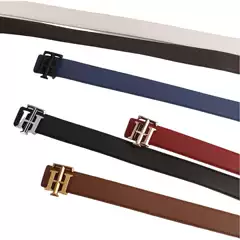 Th Men's Belt Smooth Buckle Letter Belt Youth Plaid Trouser Belt Trendyy Casual Business Belt