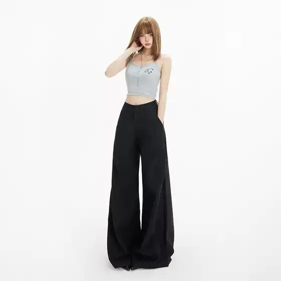 YC & American Retro High Waist Loose Wide Leg Pants All-match Dumped Micro Horn Suit Casual Pants Women's Spring and Summer