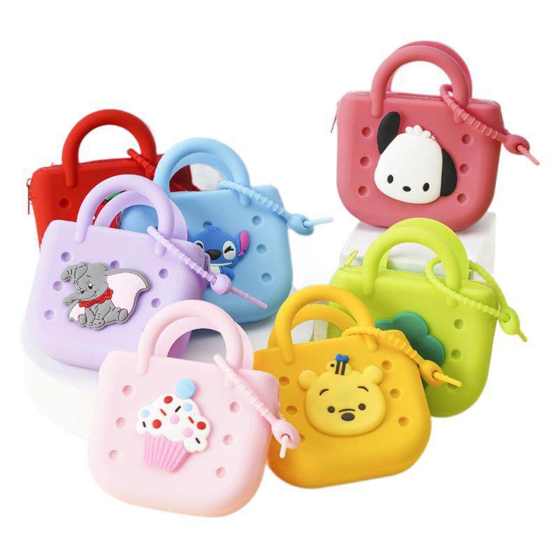 Portable Silicone Coin Purse Beach Bag Storage Bag Lightweight Small New Cartoon DIY Hole Key Bag