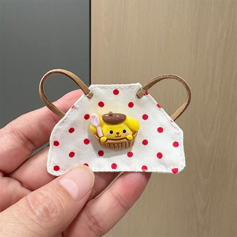 可爱迷你帆布包毛绒玩偶格子包西高地公仔扭棒小狗配饰格子裙娃衣