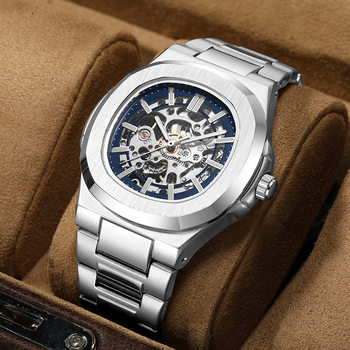 Double-Sided Hollow Luminous Men's Watch Fully Automatic Mechanical Watch High-End Waterproof Men's Watch Alloy Foreign Trade Watch