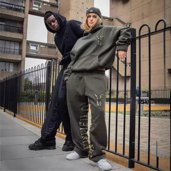 American Simple Sports and Leisure Home Autumn and Winter Warm Sweatshirts for Men and Women Hooded Cross-Border Trendy Brand Loose Sweatpants Suit